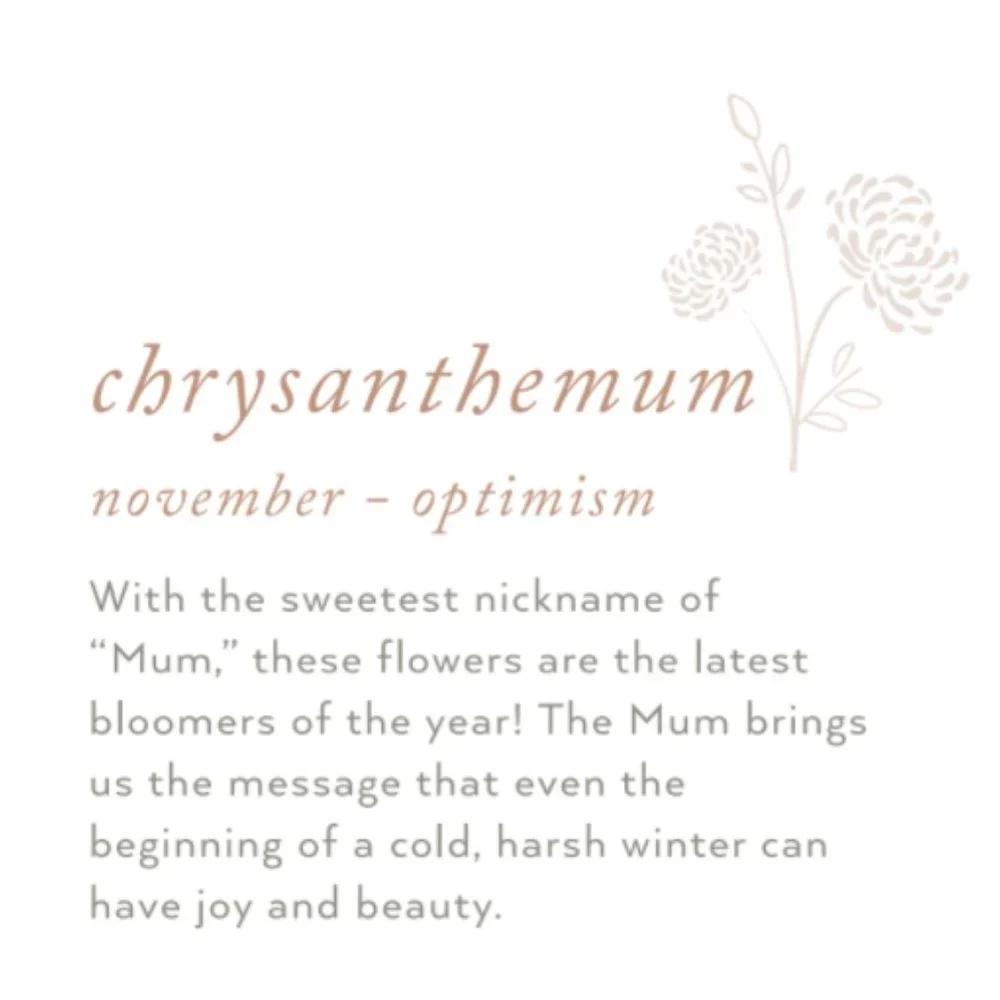 November Chrysanthemum Birth Flower Charm Necklace - Picture 6 of 13